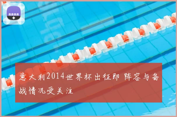 意大利2014世界杯出征即 阵容与备战情况受关注