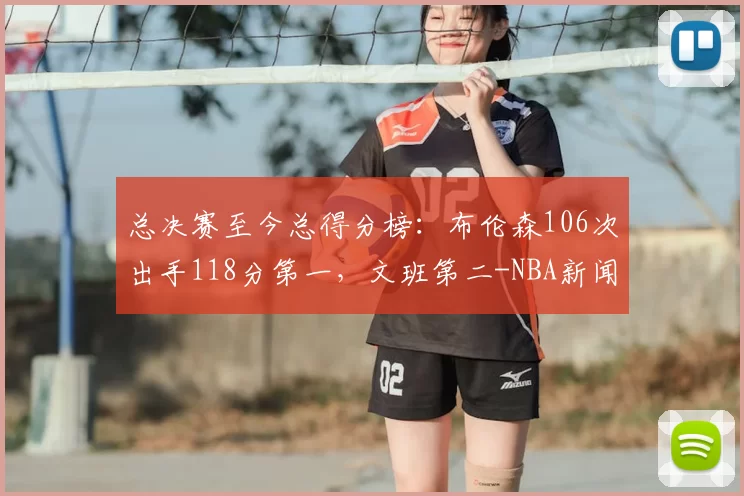 总决赛至今总得分榜：布伦森106次出手118分第一，文班第二-NBA新闻